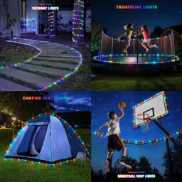Solar Rope Lights Solar LED Light Path Deck Outdoor Garden Solar String Lights Waterproof Outdoor Lighting Strips 8 Light Modes