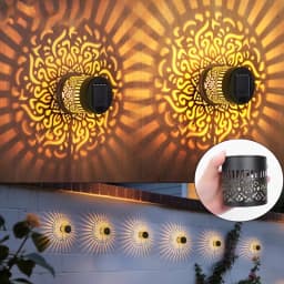 Solar Mandala Fence Wall Lights Garden Decoration Party Courtyard Decoration Solar Garden Light Garden Patio Walkway Decor