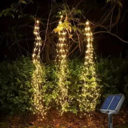 Solar Powered LED Branch Lights With Copper Waterproof Waterfall Light For Garden Party Outdoor Christmas Tree Decoration