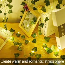 1 Pack Realistic Greenery Vines with 20 LED String Lights Indoor Outdoor Decor for New Year Wall Home Room Office Birthday Party
