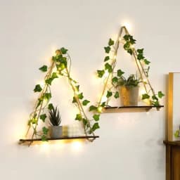 1 Pack Realistic Greenery Vines with 20 LED String Lights Indoor Outdoor Decor for New Year Wall Home Room Office Birthday Party