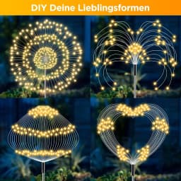 Solar Lights for Outdoor Garden LED Dandelion Lighting Stake Solar Firework Light for Lawn Decor Solar Garden Light