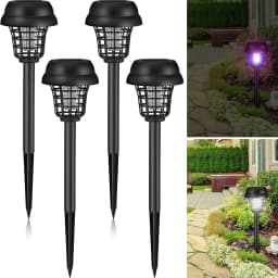 2/4PCS Solar Bug Zapper Waterproof Outdoor Mosquito Killer Lamp and Lighting Repellent Lamp for Indoor Outdoor Use Garden Patio