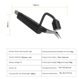 Handheld UV violet eyelash lamp 2&1 tweezers work lamp makeup eyelash grafting quick UV lamp rechargeable work beauty lamp