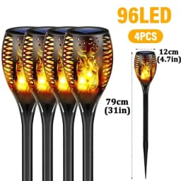 Outdoor Flickering Torch Solar Garden Flame Light 96LED Solar Lights Waterproof Decor Landscape Lawn Lamp Path Lighting