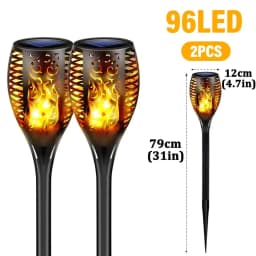 Outdoor Flickering Torch Solar Garden Flame Light 96LED Solar Lights Waterproof Decor Landscape Lawn Lamp Path Lighting