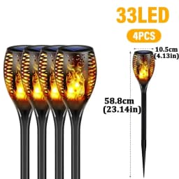 Outdoor Flickering Torch Solar Garden Flame Light 96LED Solar Lights Waterproof Decor Landscape Lawn Lamp Path Lighting