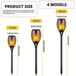Outdoor Flickering Torch Solar Garden Flame Light 96LED Solar Lights Waterproof Decor Landscape Lawn Lamp Path Lighting