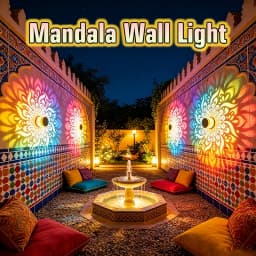 Solar Mandala Sunflower Projector Wall Light Outdoor Garden Decoration Landscape Light for Patio Garden Estate Porch Courtyard
