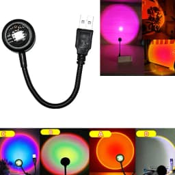 USB Sunset Lamp LED Rainbow Neon Night Light Projector Photography Wall Atmosphere Sense Lighting For Bedroom Decoration Lamp