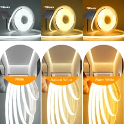 1.3W/2.8W/6W/13W Solar COB LED Strip Light With Remote Dimmable Adhesive Tape Waterproof 3000K 4000K 6000K Indoor Outdoor Decor