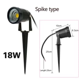 LED COB Garden Lighting 5W 7W 10W 15W Outdoor Spike Lawn Lamp Waterproof Lighting Garden Path Spotlights AC110V 220V DC12V 24V