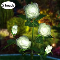 3-7 Heads Solar Lights Outdoor Decorative Solar Dandelion Garden Lights Rose Flower Lawn Lamp for Yard Patio Garden Decor