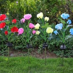 3-7 Heads Solar Lights Outdoor Decorative Solar Dandelion Garden Lights Rose Flower Lawn Lamp for Yard Patio Garden Decor