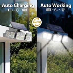 1 PACK Outdoor Motion Sensor Lamp, 4-Head Solar Power Light, 122 LED Solar Light, Flood Lights ,3000 Lumens,270° Lighting Range