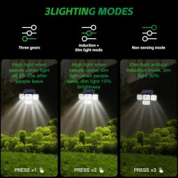 1 PACK Outdoor Motion Sensor Lamp, 4-Head Solar Power Light, 122 LED Solar Light, Flood Lights ,3000 Lumens,270° Lighting Range