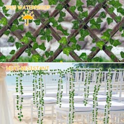 5/10M Solar Rattan Light String Outdoor Fairy Lamp 8 Mode Artificial Plant Leaf For Wedding Camping Garden Fence Decoration
