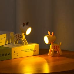 Mini Led Night Lights Folding Desk Lamp Cartoon Cute Pet Dog Deer Shape Nightlights Adjustable Kids Bedroom Bedside Decor Gift
