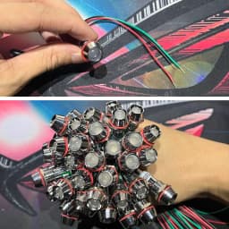 Two Color Metal Indicator Light Signal Lamp With Wire LED Waterproof Green Red 3V 6V 12V 24V 110V 220V 8MM 10MM 12MM 14MM 16MM