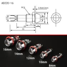 Two Color Metal Indicator Light Signal Lamp With Wire LED Waterproof Green Red 3V 6V 12V 24V 110V 220V 8MM 10MM 12MM 14MM 16MM