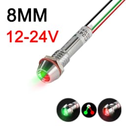 Two Color Metal Indicator Light Signal Lamp With Wire LED Waterproof Green Red 3V 6V 12V 24V 110V 220V 8MM 10MM 12MM 14MM 16MM