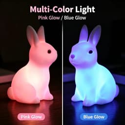 Colorful Rabbit Night Lights for Children Baby Gifts Cartoon Cute Animal Bunny Lamp Christmas Decoration Kids Birthday Gift