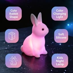 Colorful Rabbit Night Lights for Children Baby Gifts Cartoon Cute Animal Bunny Lamp Christmas Decoration Kids Birthday Gift