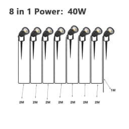 10-Pack Cable-Free LED Garden Decorative Lights 50W Safe Voltage 220V/110V/12V Waterproof Warm White Spot Lights for Lawn Lighti