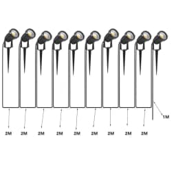 10-Pack Cable-Free LED Garden Decorative Lights 50W Safe Voltage 220V/110V/12V Waterproof Warm White Spot Lights for Lawn Lighti