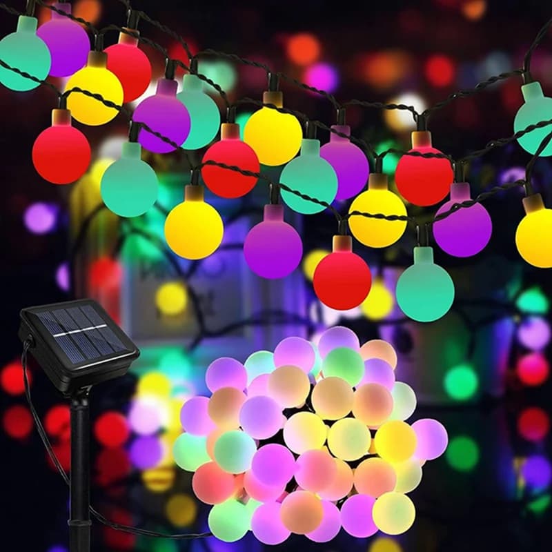 1Pack Solar String Light Garden Solar Globe Fairy Lights 8 Modes Waterproof For Garden Christmas Outdoor Wedding Decor Lights