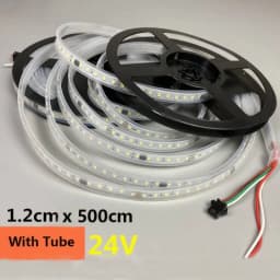 16.5FT 5M 24V Flow LED Strip Track Light Waterproof DC24 SMD2835 For Outdoor Flexible Linear Strip Decorative Backlit Neon Light
