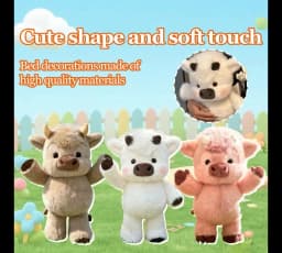Soft Calf Pig Stuffed Animal Plush Toy Cute Animated Stuffed Animal Pillow Creative Running Pig Plush Toy Gift 17.7inch