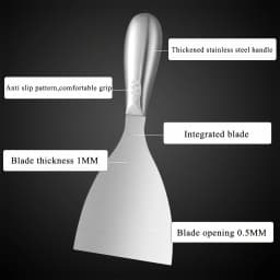 Premium Polished All-Stainless Steel Scraper Tool for Drywall Finishing,Professional Grade Putty Blade for Scraping Paint