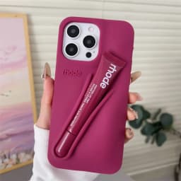 Makeup Brand Lemontini Dopamine Lip Gloss Case for iPhone 15 16 17 ProMax 12 13 14 Air Pro Max Plus Lipstick Holder Phone Cover