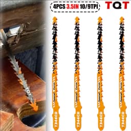 Double-Sided Jigsaw Blades 10/9Tpi T344Cb for Efficient Curved Cutting, Wood & Plastic Saber Saw Blades Set for DIY & Carpenters