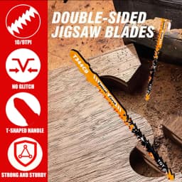 Double-Sided Jigsaw Blades 10/9Tpi T344Cb for Efficient Curved Cutting, Wood & Plastic Saber Saw Blades Set for DIY & Carpenters
