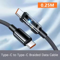 NNBILI 240W Nylon USB A to Type C Super Fast Charging Cable For Samsung S26 Huawei USB C to Type C For iPhone 17 16 Charger Cord