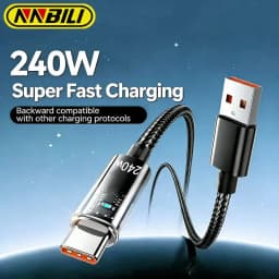 NNBILI 240W Nylon USB A to Type C Super Fast Charging Cable For Samsung S26 Huawei USB C to Type C For iPhone 17 16 Charger Cord