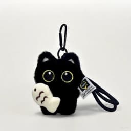 2Pcs Cool Plush Black Cat Doll Toy Keychain Bag Pendant Charms Car Keyring Accessories for Women Couples Kawaii Gift