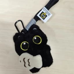 2Pcs Cool Plush Black Cat Doll Toy Keychain Bag Pendant Charms Car Keyring Accessories for Women Couples Kawaii Gift