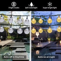 5M/6.5M Waterproof Solar Bubble Ball Light String Lights Outdoor Crystal Ball String Light GardenParty Decoration