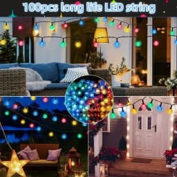 5M/6.5M Waterproof Solar Bubble Ball Light String Lights Outdoor Crystal Ball String Light GardenParty Decoration