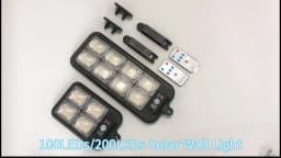 100/200led Solar Street Light IP65 Waterproof Solar Outdoor Motion Sensor Lights Solar Wall Light with Remote for Garden Yard
