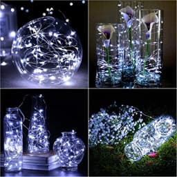 10pcs/lot Copper Led Fairy Lights 2M 20 Leds CR2032 Button Battery Operated LED String Light Xmas Wedding Party Decoration