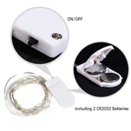 10pcs/lot Copper Led Fairy Lights 2M 20 Leds CR2032 Button Battery Operated LED String Light Xmas Wedding Party Decoration
