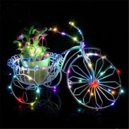 10pcs/lot Copper Led Fairy Lights 2M 20 Leds CR2032 Button Battery Operated LED String Light Xmas Wedding Party Decoration