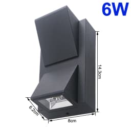 Simple Outdoor Wall Lamp COB Outdoor/Indoor Wall Light Waterproof Surface Mounted Porch Light Up and Down Lighting AC 85-265V
