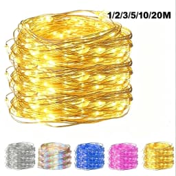 1/2/3/5/10/20M USB LED String Lights Copper Silver Wire Garland Light 5V Fairy Lights Party Decoration For Christmas Wedding