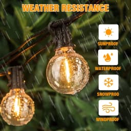 G40 LED Globe String Lights Outdoor, 3M/9M/15M IP65 Plastic Bulbs, Balcony Garland Fairy Lamps for Wedding Christmas Party Deco