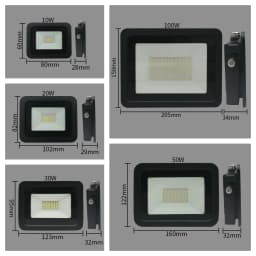110V/220V LED Flood Light 10W 20W 30W 50W 100W Floodlights Lamp Waterproof IP68 White Reflector Led Exterior Outdoor Spotlight